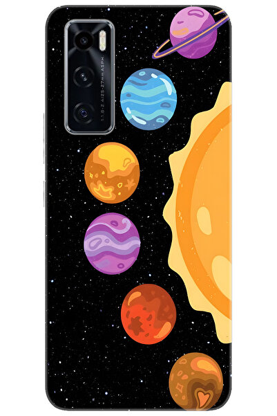 vivo Y70 (V2023) Uyumlu Kılıf Desen Baskılı Silikon Gezegenler Tasarım STK:68...