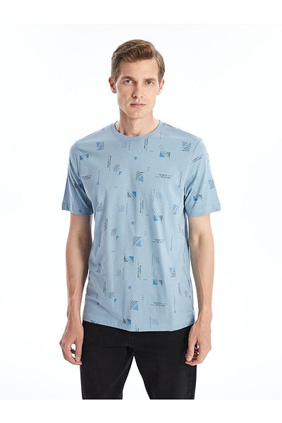 LC Waikiki LCW Herren-T-Shirt aus gekämmter Baumwolle – Rundhalsausschnitt, kurze Ärmel, bedruckt