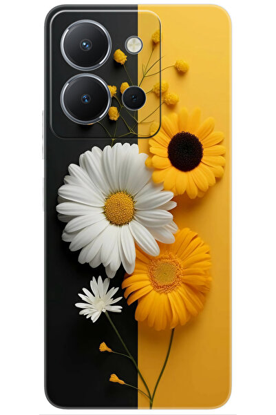 vivo Y36 (V2247) Uyumlu Kılıf Desen Baskılı Silikon Papatya Serisi STK:737 CP...