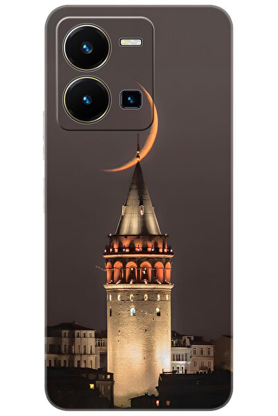 vivo Y22S / Y35 Uyumlu Kılıf Desen Baskılı Silikon Galata Kulesi STK:673 CP-Y...