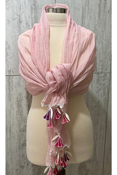 KAFTAN TAKI TASARIM El Işi Pamuklu Fular Türban Baş Örtüsü Kullanıma Uygun 73x1.75cm