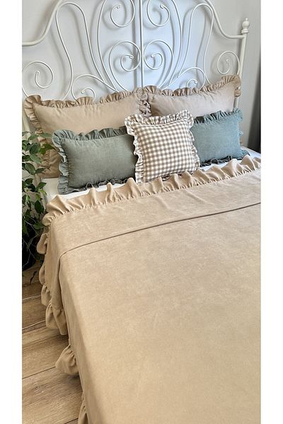 Decamor home Μπεζ κάλυμμα κρεβατιού - Ευκαιρία και Διπλό