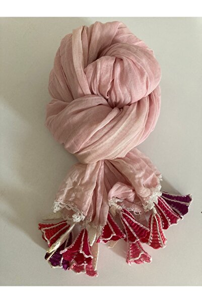 KAFTAN TAKI TASARIM El Işi Pamuklu Fular Türban Baş Örtüsü Kullanıma Uygun 73x1.75cm