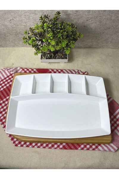 INNOX 6-Compartment Polycarbonate Breakfast Plate (25 Pieces)