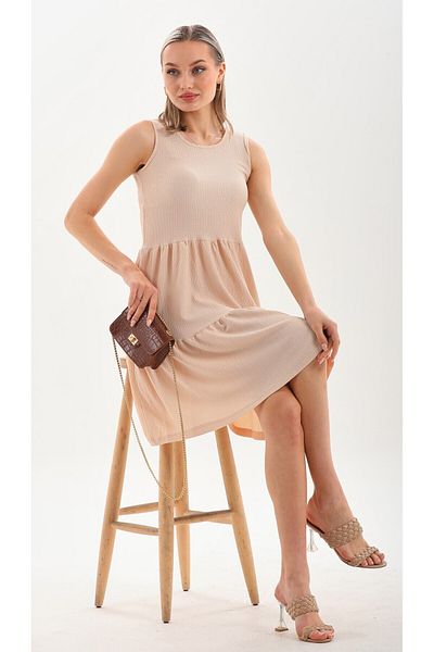 DEVRİMAY TEKSTİL Rochie de vară pentru femei cu bretele Wrap Crem