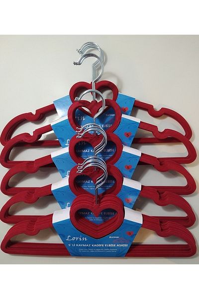 Lorin 25 Pcs Velvet Non-Slip Clothes Hanger Red
