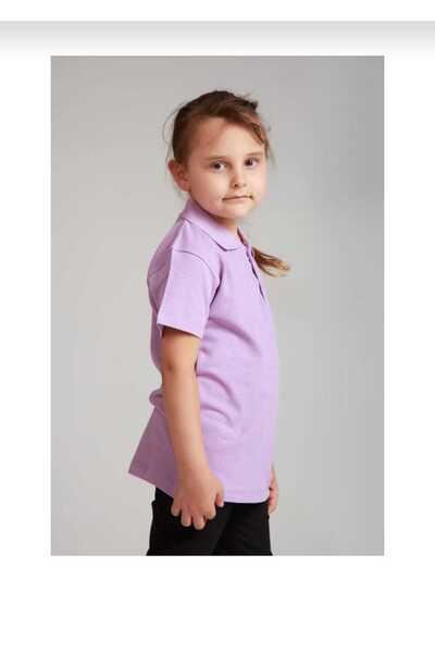 Öz klas Store TRICOU DE ȘCOALA UNISEX LILA BUMBAC GULER POLO