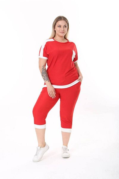 garajmood Red and White Stripe Detailed Large Size Set