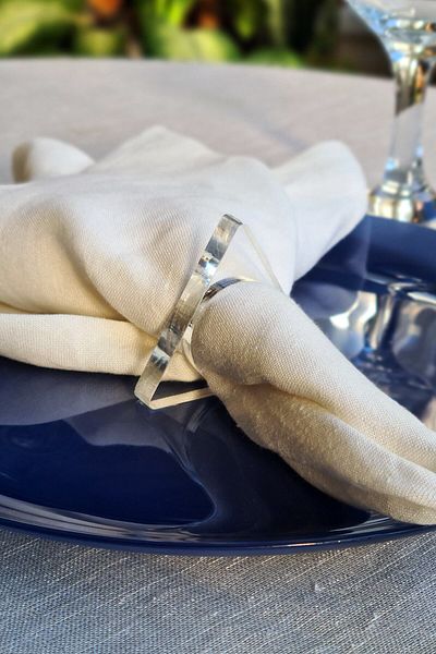 Story Τριγωνικό μοτίβο 6 τεμαχίων Διαφανές Χρώμα Ακρυλικό Δαχτυλίδι Χαρτοπετσέτας Δαχτυλίδι Χαρτοπετσέτας