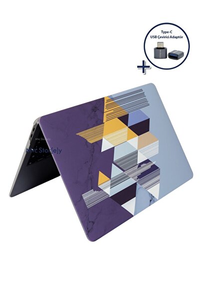 Mcstorey Macbook Air Kılıf 13.6 Inç M2-m3-m4 Uyumlu Tangram01nl (AİR 13.6") A2681 A3113 A3240 Ile Uyumlu