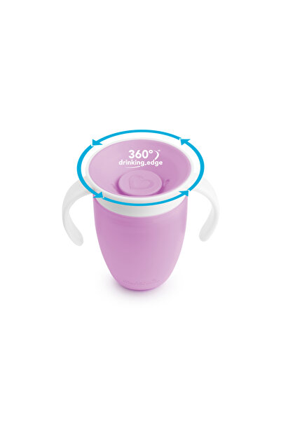 Munchkin Pack of 2 - Fixed Vacuum Feeding Plate and 360 Training Cups 6 Months+ Purple&Purple