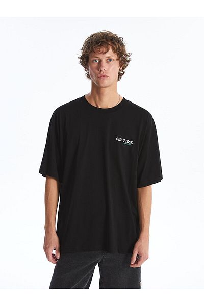 LC Waikiki Ανδρικό μπλουζάκι LCW Crew με κοντό μανίκι με εμπριμέ χτενισμένο βαμβάκι