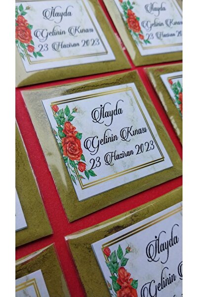 Masal 100 Adet Kına Paketli hediyelik dağıtmalık KINA gecesi 6 ay Kınası Aske...