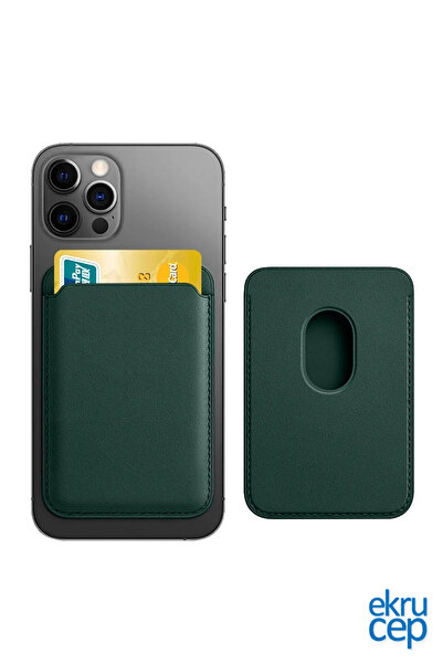 Ekru Cep حامل بطاقات مغناطيسي من Magsafe، حافظة بطاقات جلدية متوافقة مع جميع ...