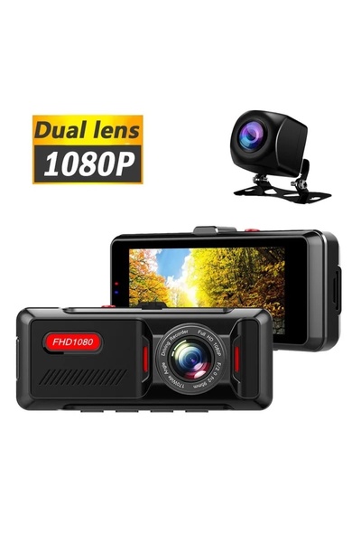 Dynego Araç Kamerası 3,16 Çift Lens Dikiz Kamera Video Kaydedici Tam Hd 1080/...