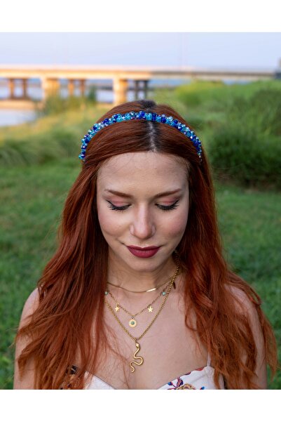 Handmade Blue Crystal Crown - Κορώνα καθημερινής και ειδικής περίστασης