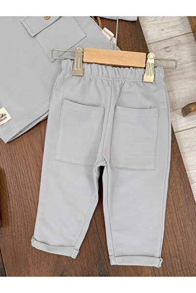 Babexi Baby Boy Suit Oversize Pocket Detailed Shoulder Snap Baby/Kids Suit