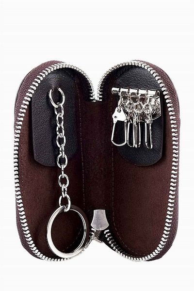 DAMY Genuine Leather Keychain, Leather Keychain, Mother's Day 786 Coffee