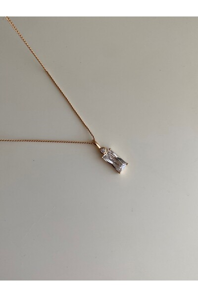 Owentis قلادة فيستا من الكريستال والماس باللون الذهبي الوردي - لا تتشوه