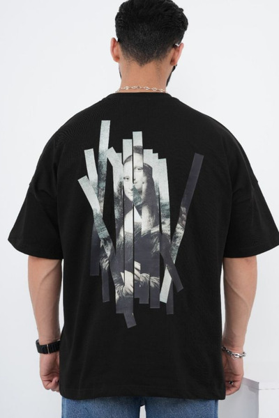 Dupe Design تي شيرت موناليزا كبير الحجم مطبوع