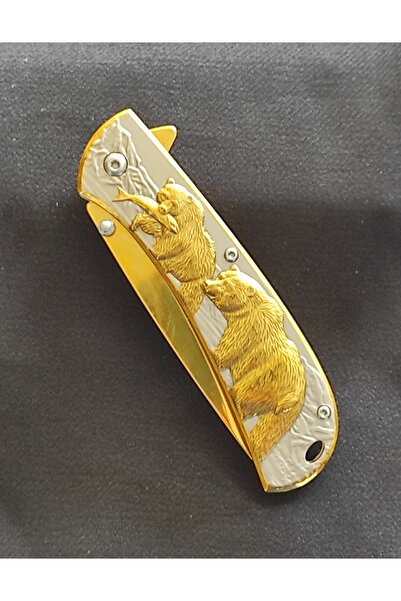 tekinhediyelik Mtech Çakı Bear Gold Ayı Motifli