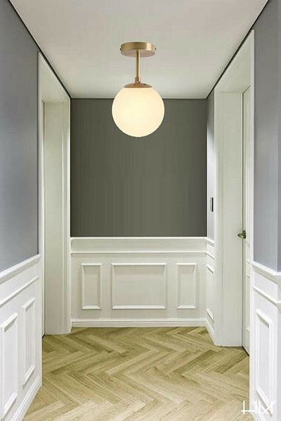 Modavize Mini Modern Living Room - Glop Glass Gold Antique Single Ceiling Plophonier Chandelier for Kitchen and Bedroom