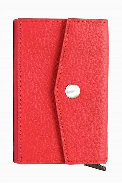 DAMY Genuine Leather Red Card Holder and Wallet Set - Mechanized 612