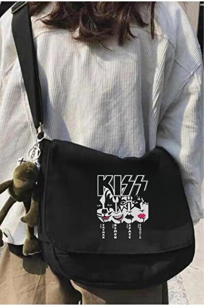 DEEFWEAR Unisex Black Kiss Messenger Bag - Πολύ ωραία