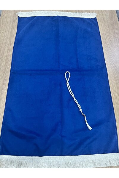 AYHANHOME Lüks Kadife Dokuma Çeyizlik Hediyelik Saçaklı Seccade, Inci Tesbih Hediyeli