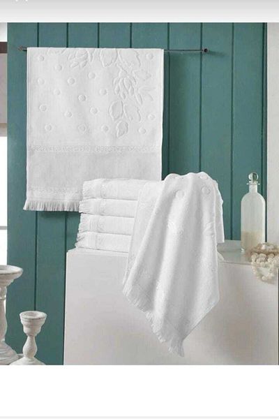 AYHOME Fiesta Brand White Color Towel Set - Hand Face and Cross Cloth Towel