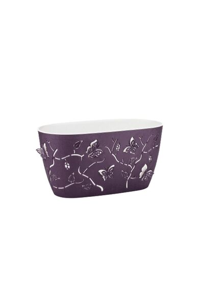 3d Butterfly Patterned Balcony Flower Pot 7 Liters Purple Strainer Water Tank Drainage Plastic Flower Pot No2