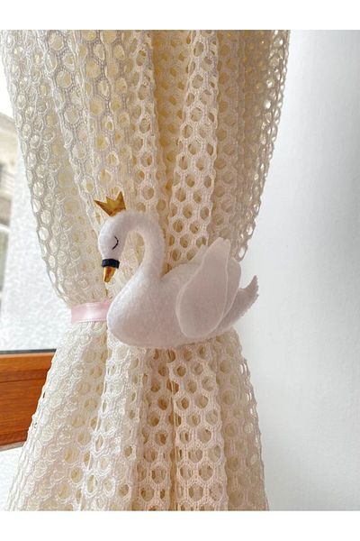 EFSBABY 2-Piece Swan Curtain Ornament - Baby Room Accessory