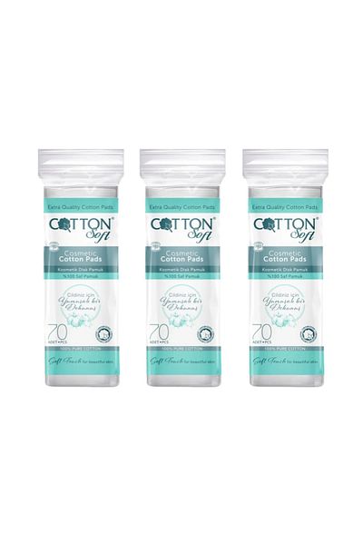 Cotton Soft Cottonsoft Make-up Remover Pad 100% Pure Cotton 70 Pieces (Set of 3)
