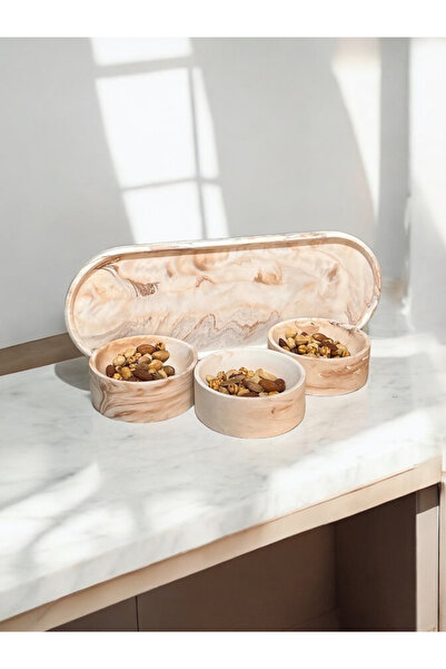 Trust Stone Bej  Serisi Üçlü Çerezlik