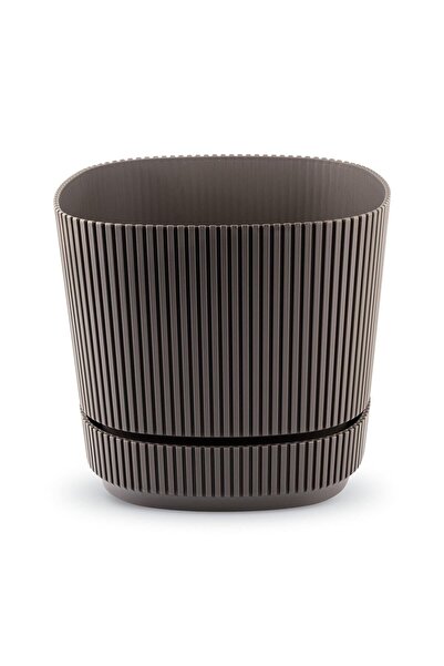 ToXA Pera Kare Saksı No4 4,6 Litre Krater Kahve 20,6cm Plastik Kendinden Taba...