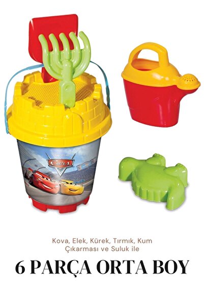 ToXA 6 Piece Medium Size Luxury Bucket Set - Beach, Sea, Sand Bucket Toy for Cars 01550