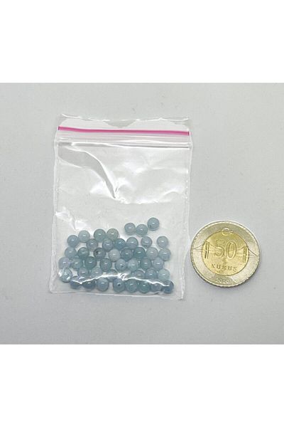 eHediyecim Φυσική Πέτρα Aquamarine - 4 mm - 45 Τεμάχια