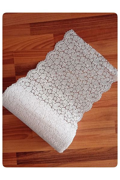Style Бяла PVC гардеробна с дантела - плъзгач, масичка за кафе, чекмедже, капак на рафта в шкафа, 35 см X 5 м