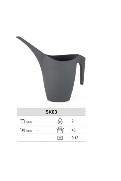 SERİNOVA Çiçek Sulama Kabı Antrasit 2 Litre