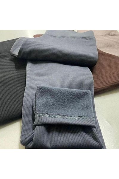 SUYA US WEAR Jambiere cu nervuri / Mărime mare / Verde kaki