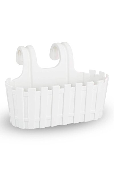 ToXA Akasya Kolay Askı 3 Litre Beyaz 30cm Askılı Balkon Küpeşte Saksısı Plast...