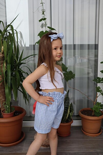 Süslüm Kids Set crop pantaloni scurți Pitikare albastru