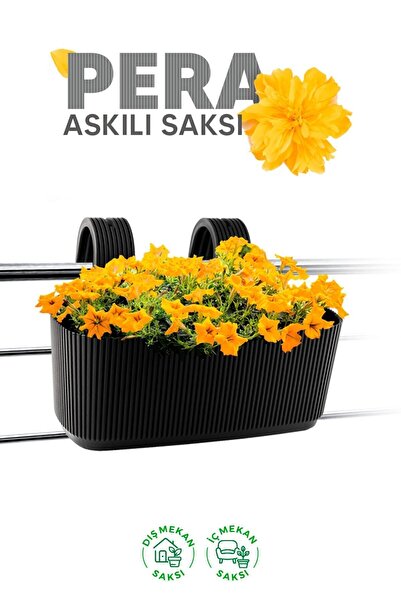 ToXA 3,2 Litre Pera Askılı Saksı 29cm Plastik Bahçe Balkon Çit Küpeşte Çiçek ...