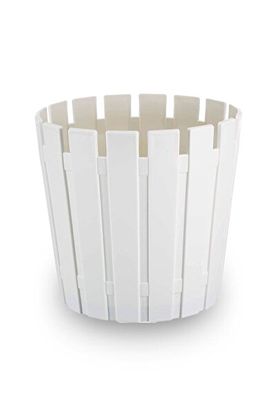 ToXA Akasya Pastel Saksı 1 Litre Beyaz 14cm Plastik Drenaj Izgaralı Bitki Çiç...