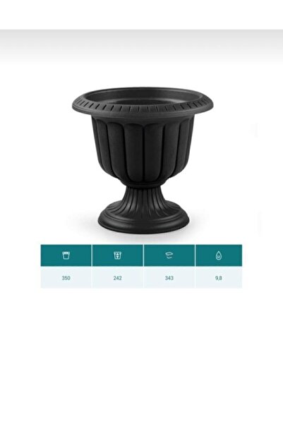 SERİNOVA Nergiz Saksı 1 No 9,8 Lt Antrasit