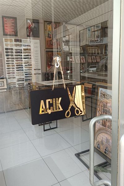 beedene Wooden Mirror Plexi Outdoor Indoor Hairdresser Tailor Direction Sign Store Door Direction Sign