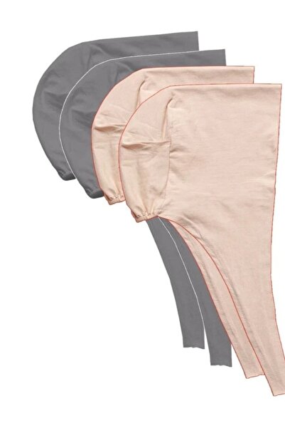 BEYAZ DÜŞ قطعتين من غطاء الرأس باللون الرمادي وقطعتين من غطاء الحجاب ذو الدان...