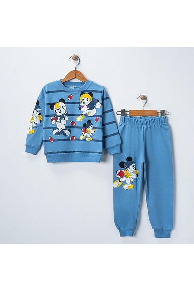 Teymbaby Long Sleeve Cotton Mickey Golf Printed Boys' Top and Bottom Set