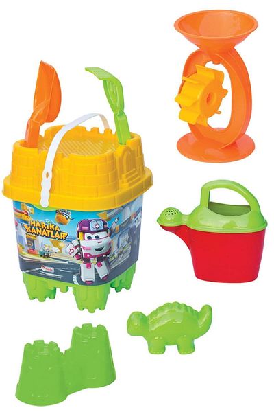 ToXA 8 Pieces Large Size Castle Wonderful Wings Beach Sea Sand Bucket Luxury Bucket Set