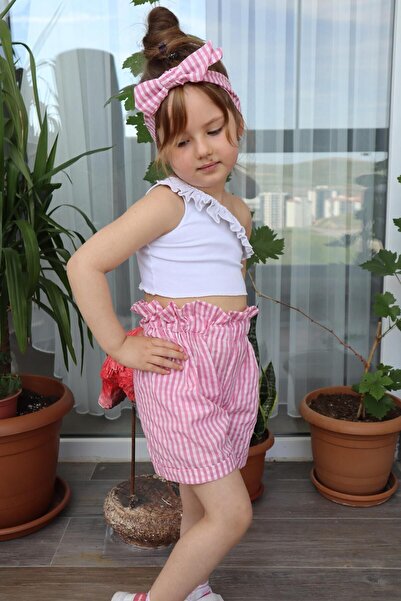 Süslüm Kids Ροζ Pitikare Σορτς Crop Σετ
